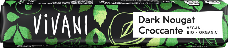 Vivani Dark Nougat Croccante Riegel 35 g
