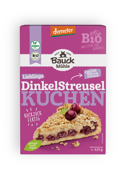 Bauck Mühle Dinkel Streuselkuchen Demeter 425 g