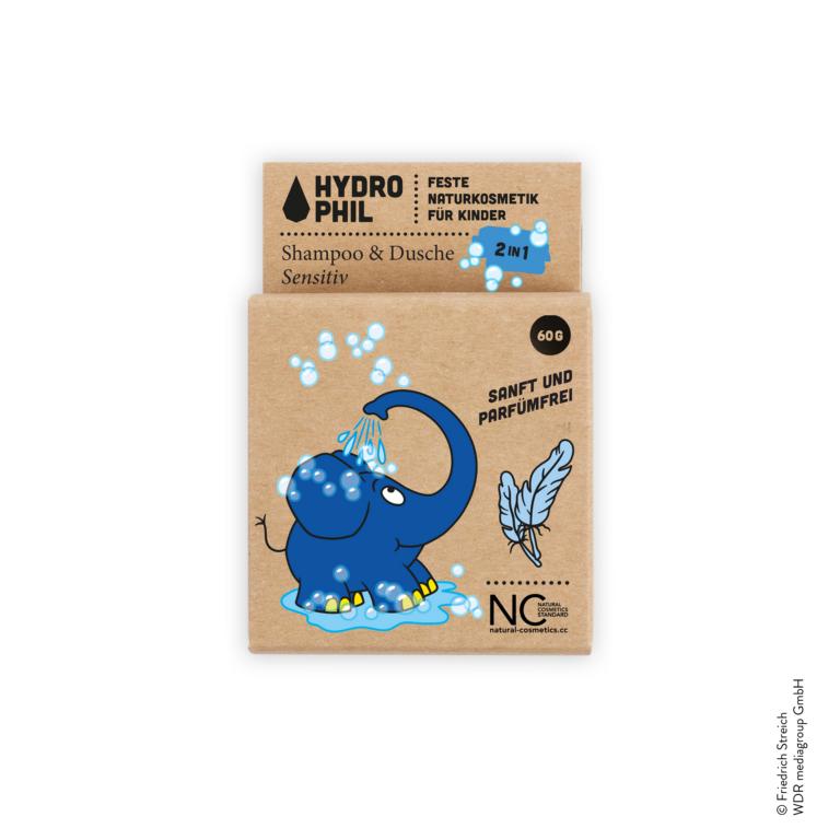 Hydro Phil Kids festes 2in1 Shampoo & Dusche Elefant Sensitiv 60g