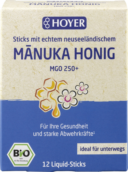 HOYER Manukahonig Liquid-Sticks MGO 250+ 12 Stück