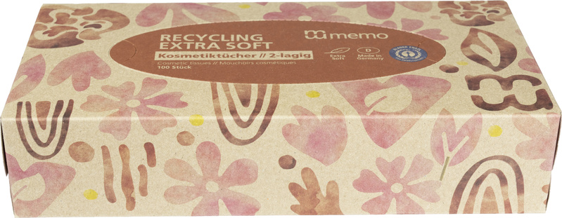 memo Kosmetiktücher Recycling Extra Soft 100 Stück