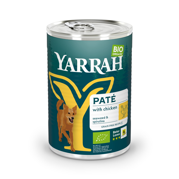 Yarrah Organic Petfood Pate Huhn m. Spirulina & Seetang für Hunde 400 g