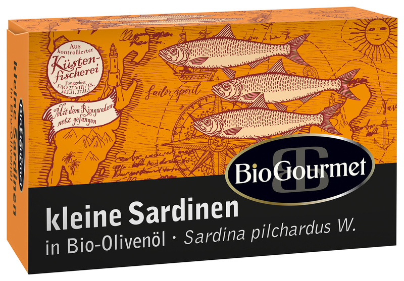 BioGourmet kleine Sardinen in Bio-Olivenöl 120 g