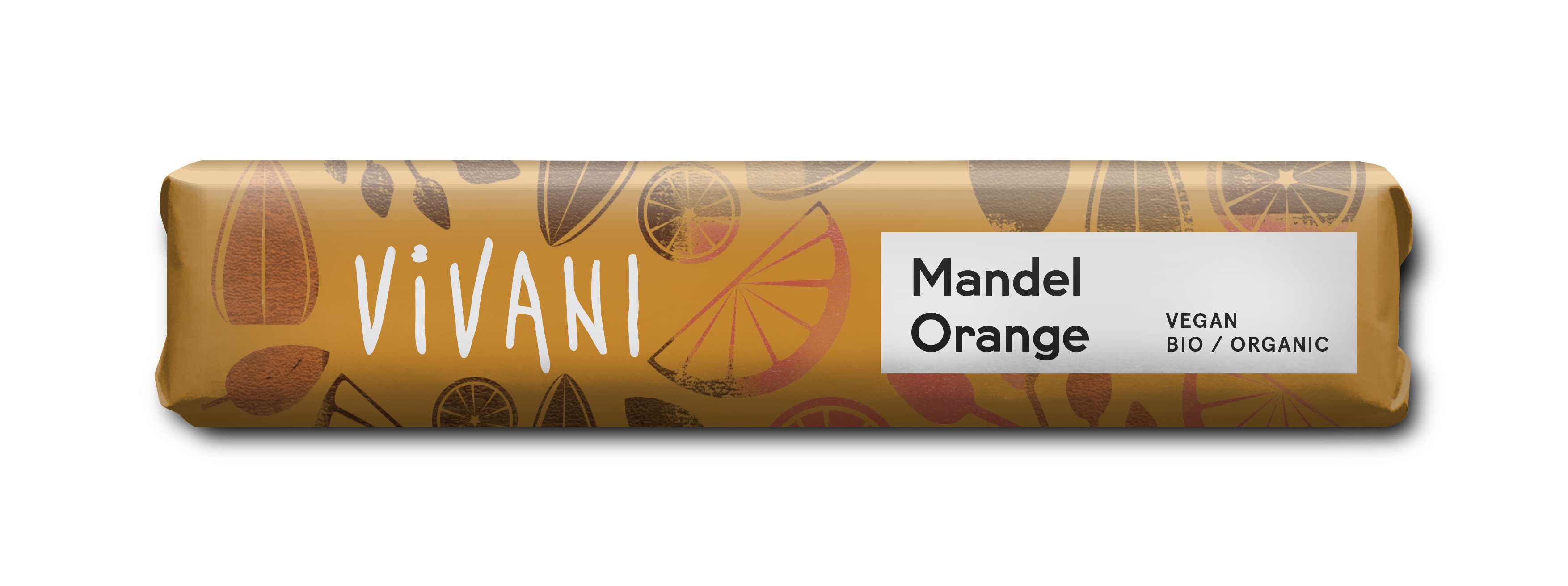 Vivani Mandel Orange Riegel 35g