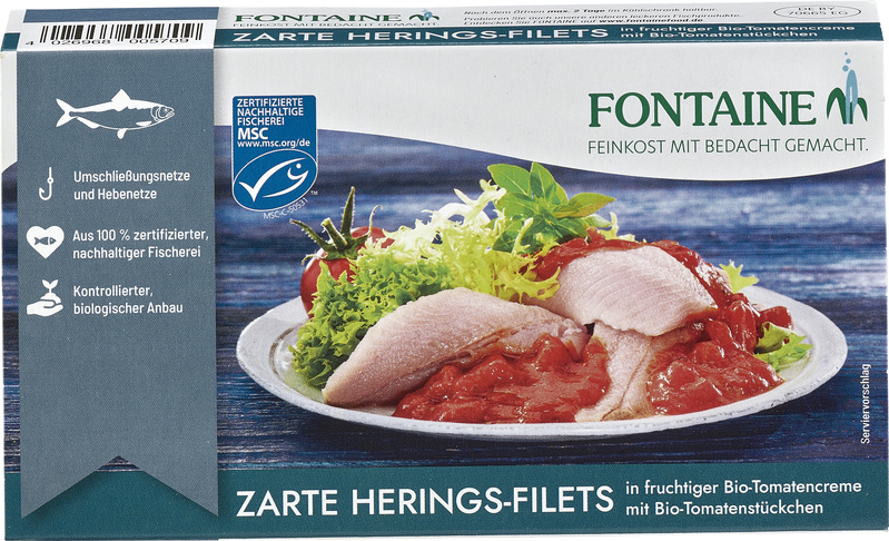 Fontaine Heringsfilets in Bio-Tomatencreme 200 g