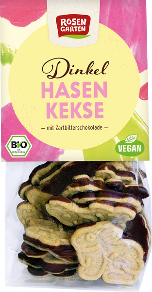 Rosengarten Dinkel-Hasen-Kekse mit Zartbitter 125 g