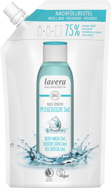 lavera Nachfüllbeutel basis sensitiv Pflegedusche 2in1 500 ml