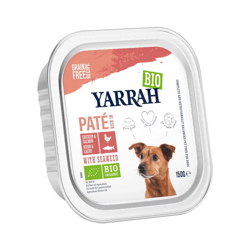 Yarrah Bio Hund Schale Pastete getreidefrei Huhn & Lachs 150g