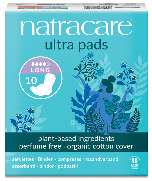 Natracare Ultra Lange Damenbinden Flügel 10 Stück