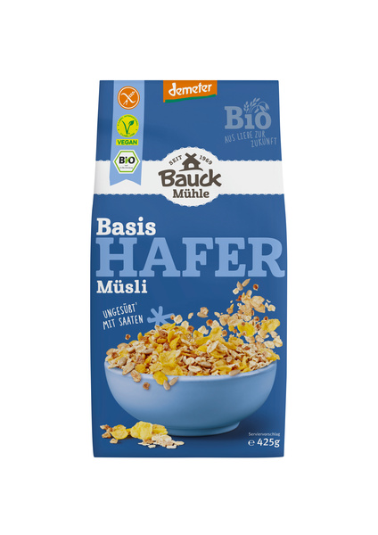 Bauck Mühle Hafermüsli Basis glutenfrei Demeter 425 g