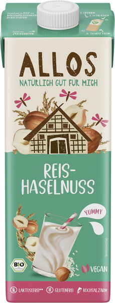 Allos Reis-Haselnuss Drink 1 l