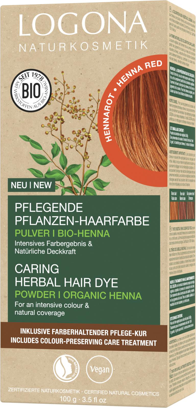 Logona Pflanzen-Haarfarbe Pulver Hennarot 100g