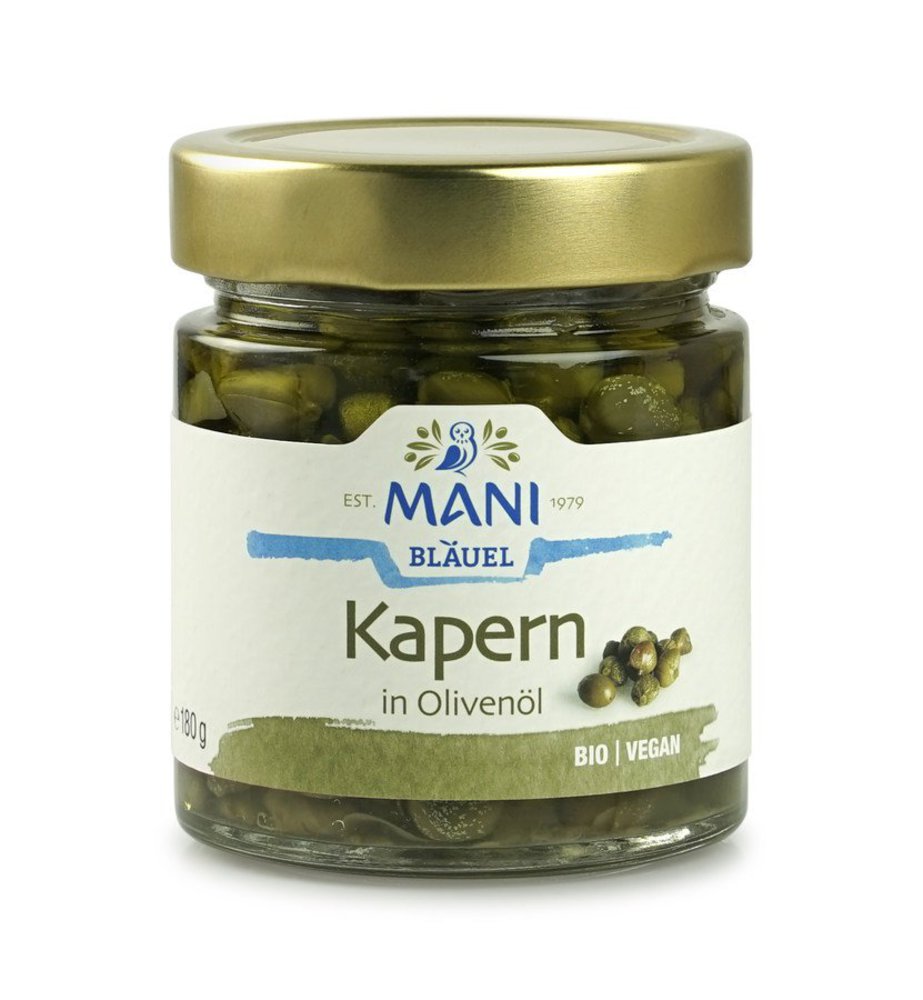 Mani Bläuel Kapern in Olivenöl 180 g