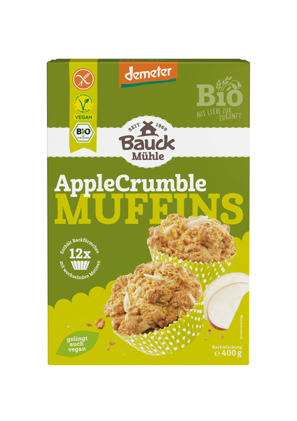 Bauck Mühle Apple Crumble Muffins Demeter 400 g