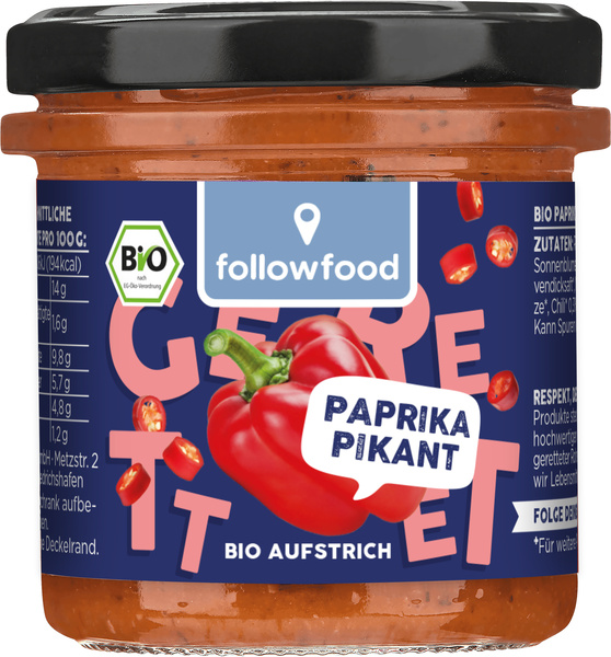 followfood Aufstrich Paprika pikant 135 g