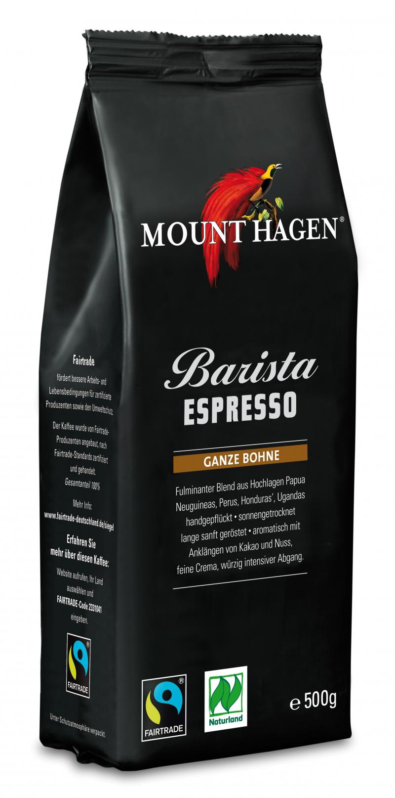 Mount Hagen Espresso Barista Ganze Bohne 500g