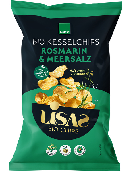 Lisas Bio Chips Kesselchips Rosmarin & Meersalz 115 g