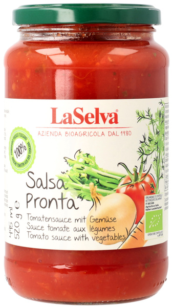 LaSelva Salsa Pronta - Tomatensauce mit frischem Gemüse 520 g