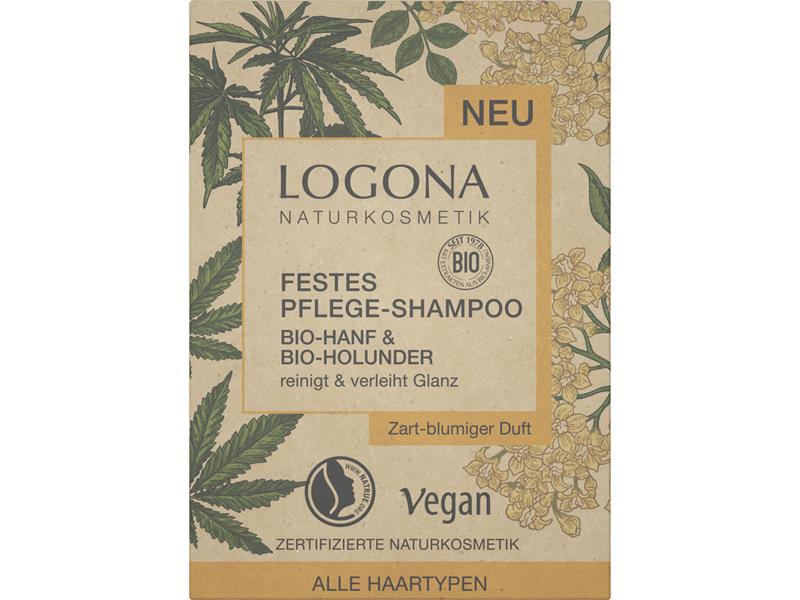 Logona Festes Pflege Shampoo Bio-Hanf & Bio-Holunder 60g
