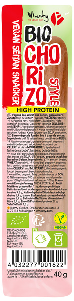 Wheaty Chorizo Snacker Vegan (ungekühlt) 40 g