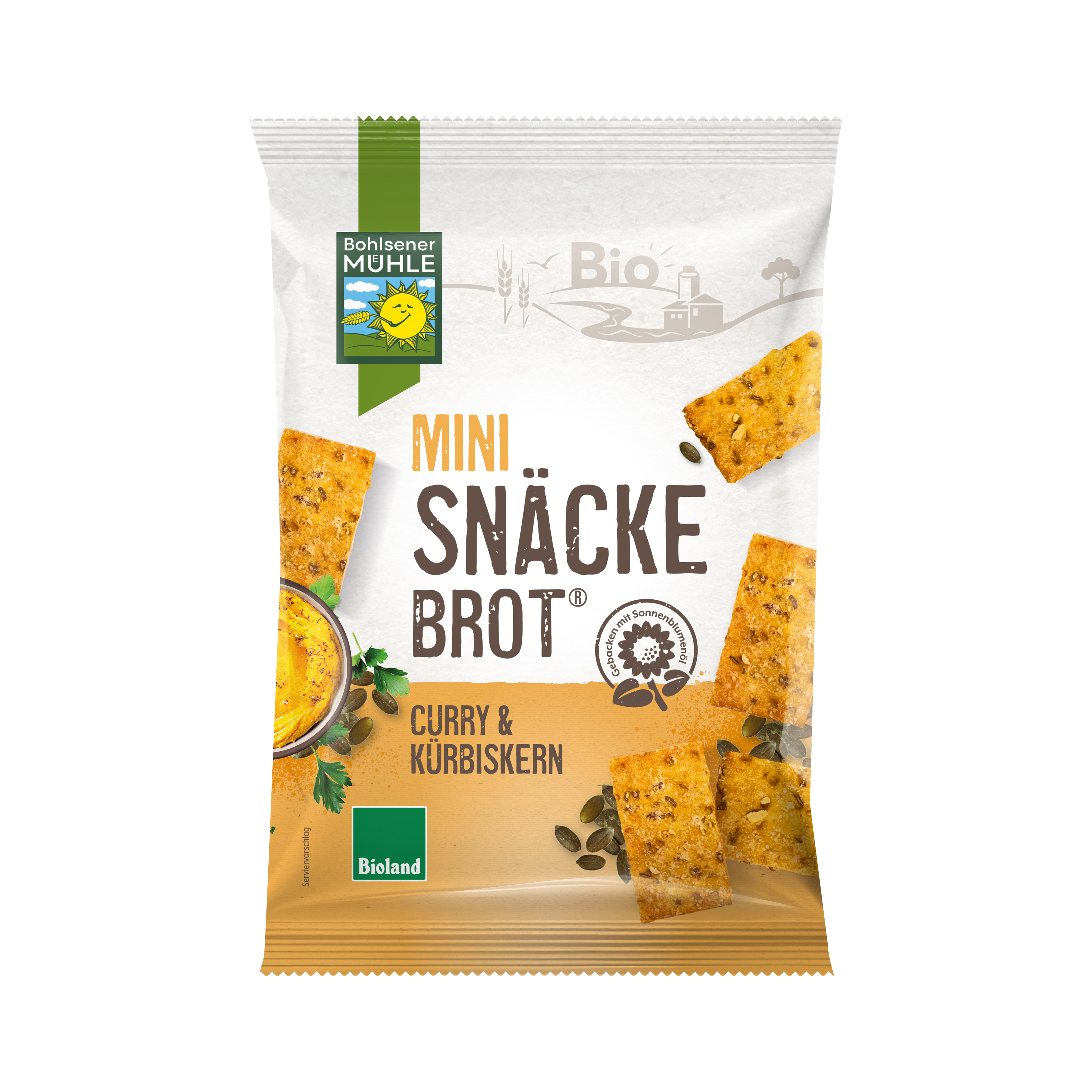Bohlsener Mühle Mini Snäckebrot Curry & Kürbiskern 95 g
