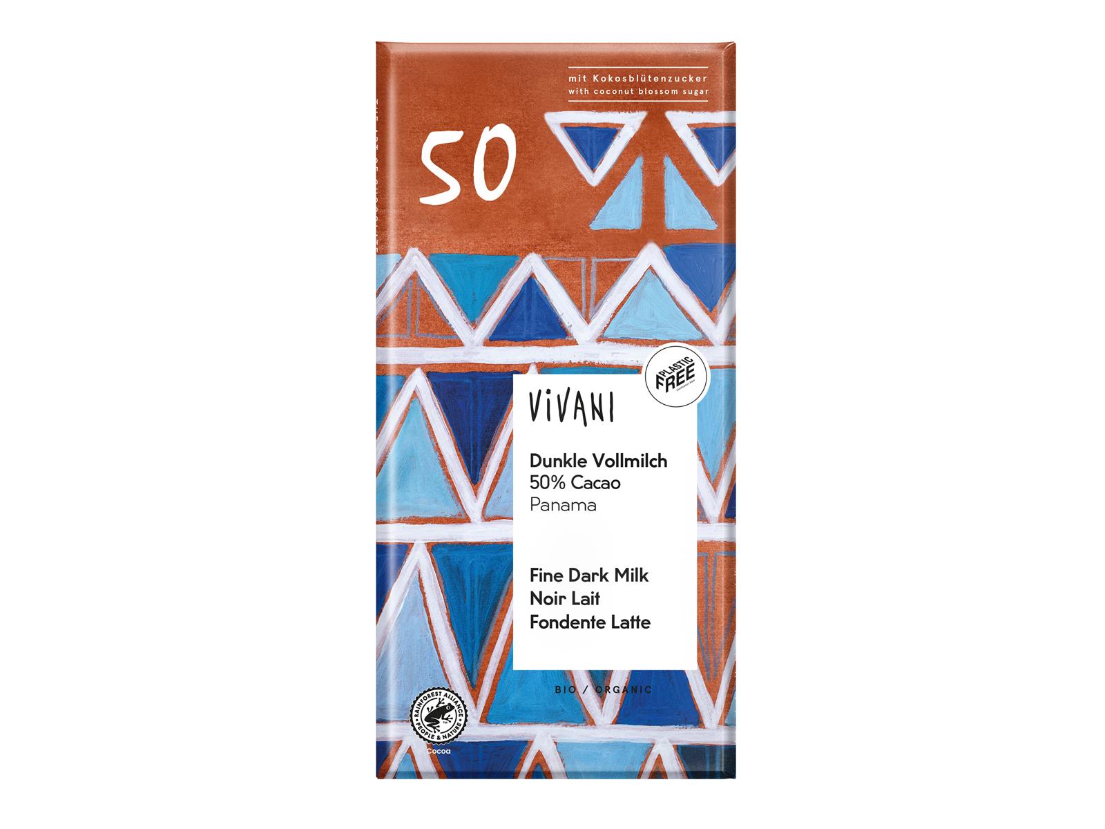 Vivani Dunkle Vollmilch 50% Cacao Panama 80g