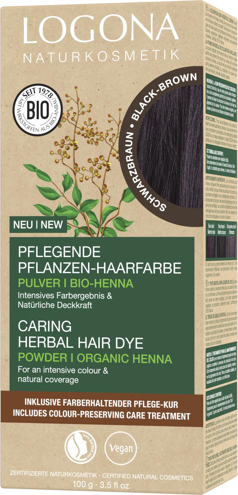 Logona Pflanzen-Haarfarbe Pulver schwarzbraun 100g