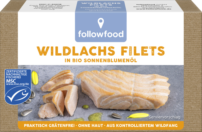 followfood Wildlachs Filets in Sonnenblumenöl 125 g
