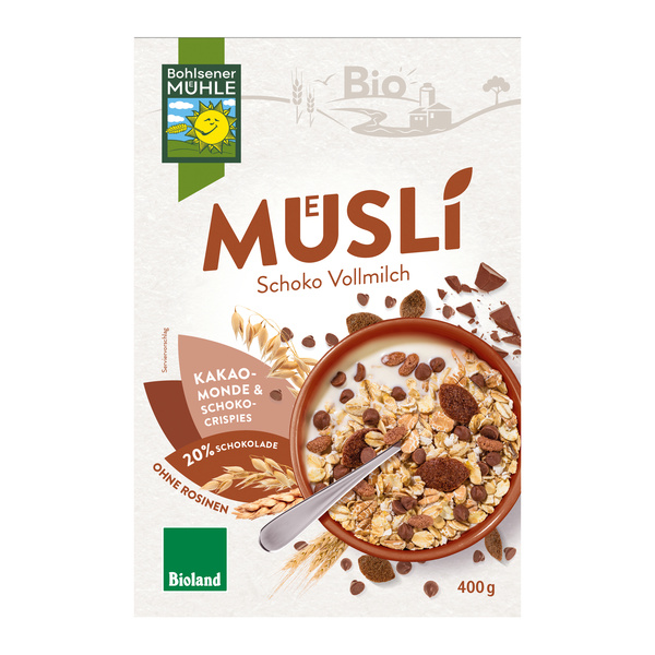 Bohlsener Mühle Schoko Vollmilch Müsli in der Faltschachtel 400 g