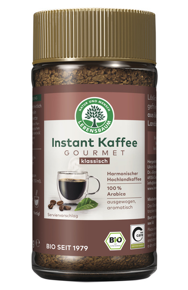 LEBENSBAUM Gourmet Kaffee Instant 100 g