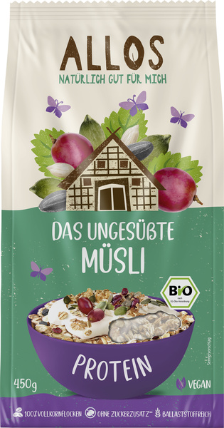 Allos Das Ungesüßte Protein-Müsli 450 g