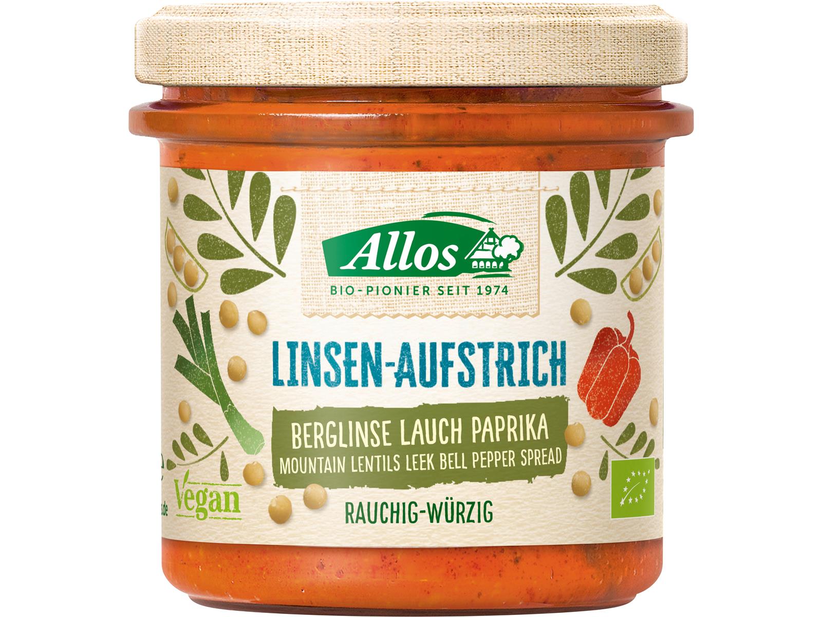 Allos Linsen-Aufstrich Berglinse Lauch Paprika 140 g