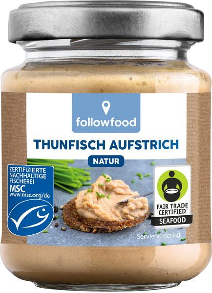 followfood Thunfisch Aufstrich Natur mit  Bio-Zutaten 120 g