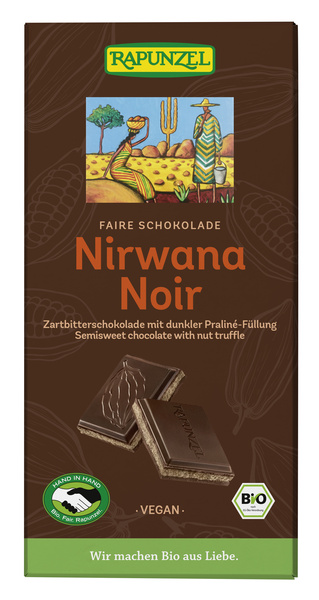 Rapunzel Nirwana Noir 55% mit dunkler Praliné-Füllung HIH 100 g