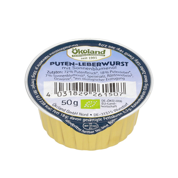 ÖKOLAND Feine Putenleberwurst Dose 50 g