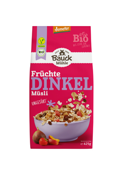 Bauck Mühle Dinkel Müsli Früchtezart 425 g