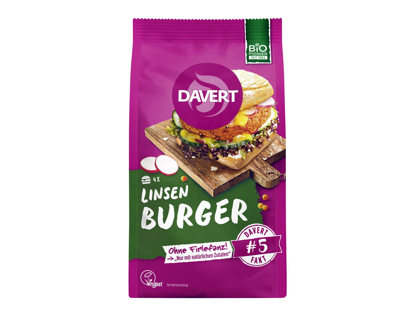 Davert Linsen Curry Burger 160 g