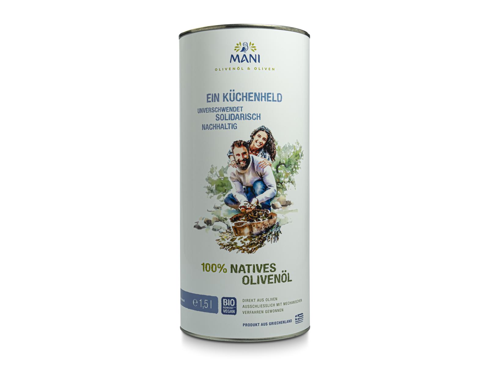 Mani Bläuel MANI, 100% natives Olivenöl 1,5 l