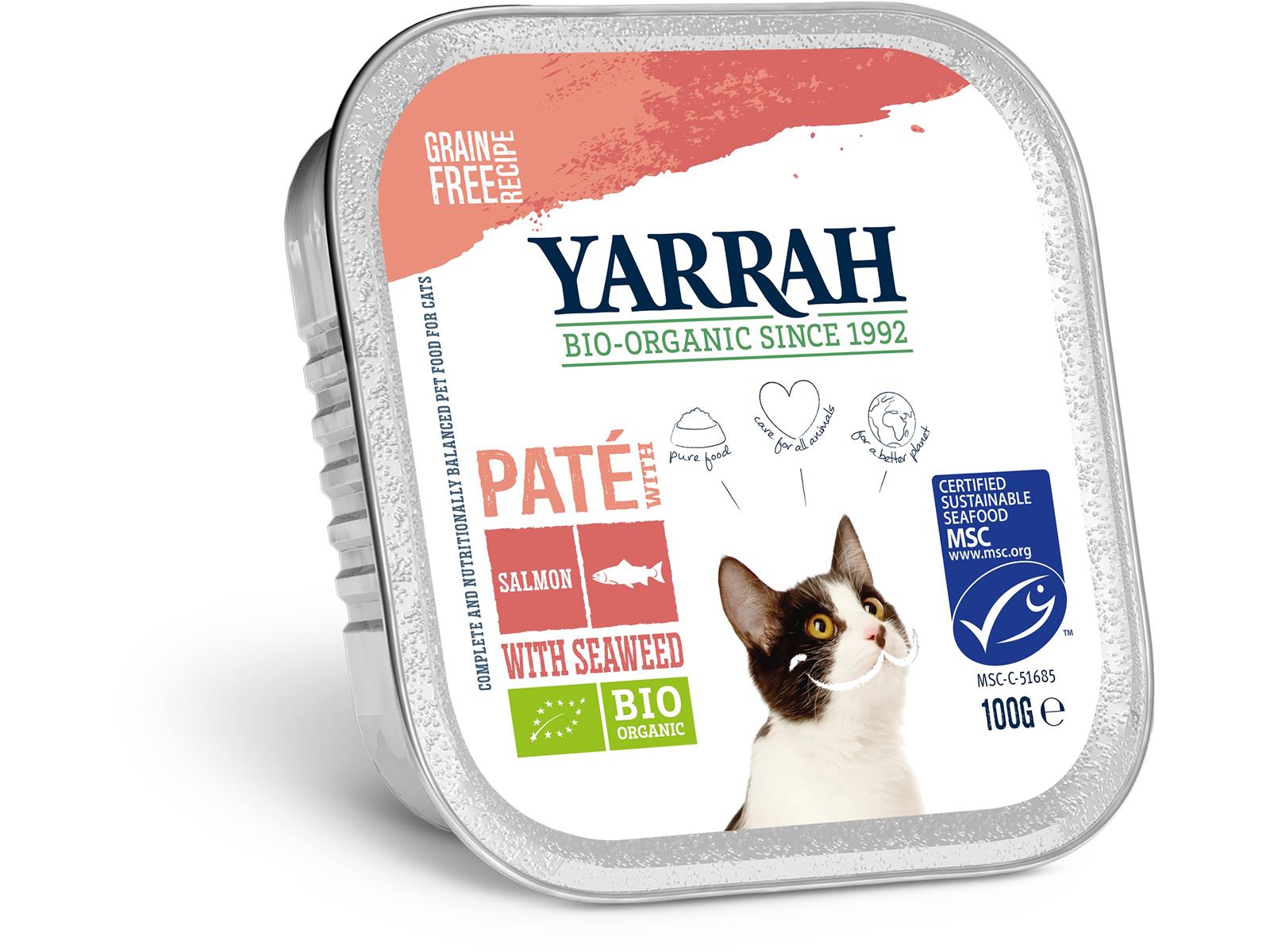 Yarrah Pate Lachs mit Omega 3 & 6 Säuren für Katzen 100 g