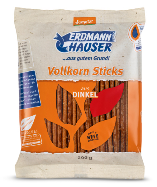 ErdmannHAUSER Getreideprodukte Dinkel Vollkornsticks 100 g