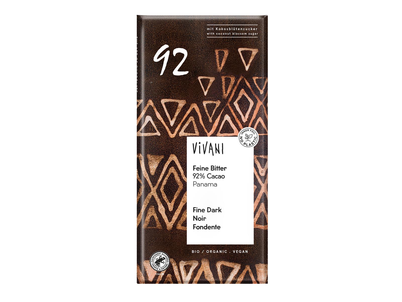 Vivani Feine Bitter mit 92% Cacao Panama 80g