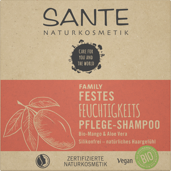 Sante FAMILY Festes Feuchtigkeits Pflege-Shampoo Bio-Mango & Aloe Vera 60 g