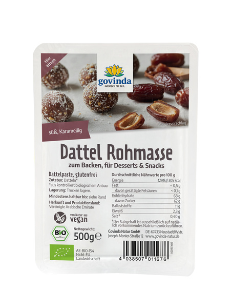 Govinda Dattel Rohmasse 500 g