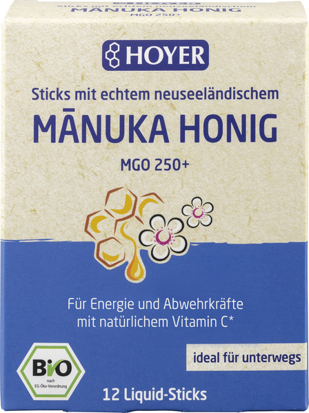 HOYER Manukahonig Liquid-Sticks MGO 250+ 12 Stück