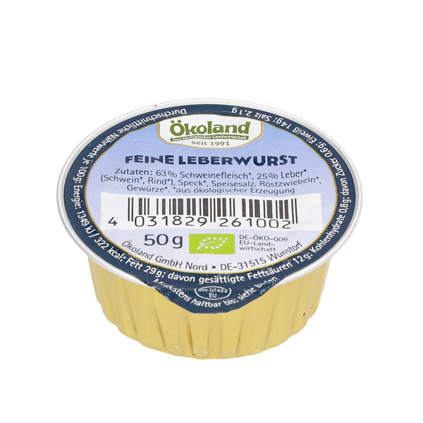 ÖKOLAND Feine Leberwurst Dose 50 g