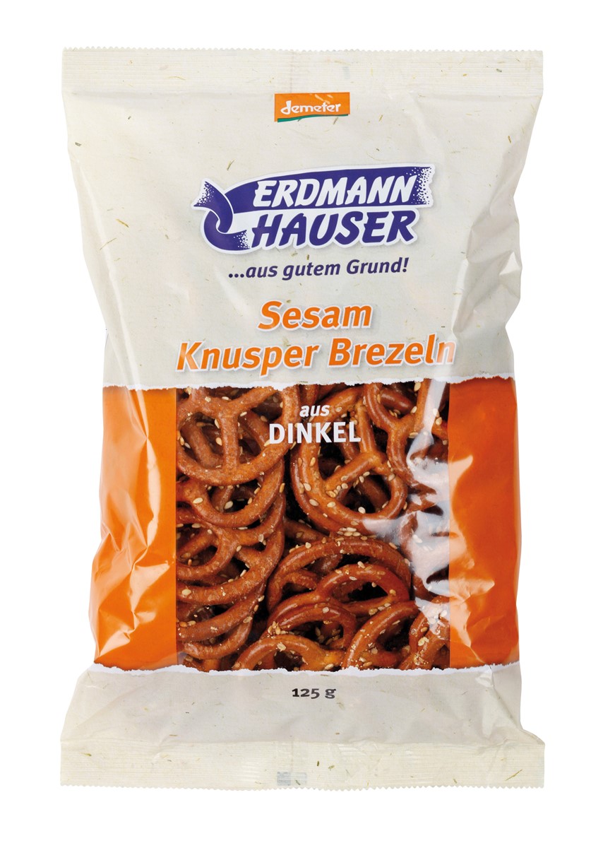 Erdmann Hauser Dinkel Knusperbrezel mit Sesam 125g