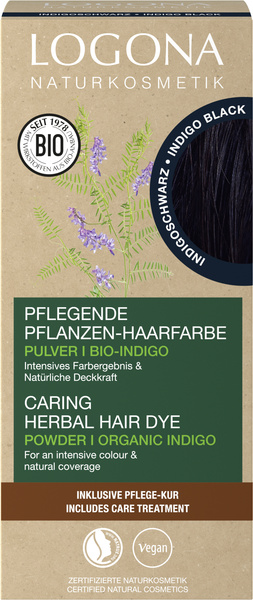Logona Pflanzen-Haarfarbe Pulver indigoschwarz 100 g