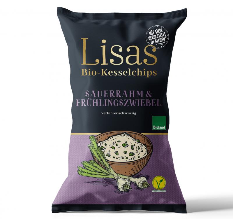 Lisas Kartoffelchips Kesselchips Sauerrahm & Frühlingszwiebel 125g