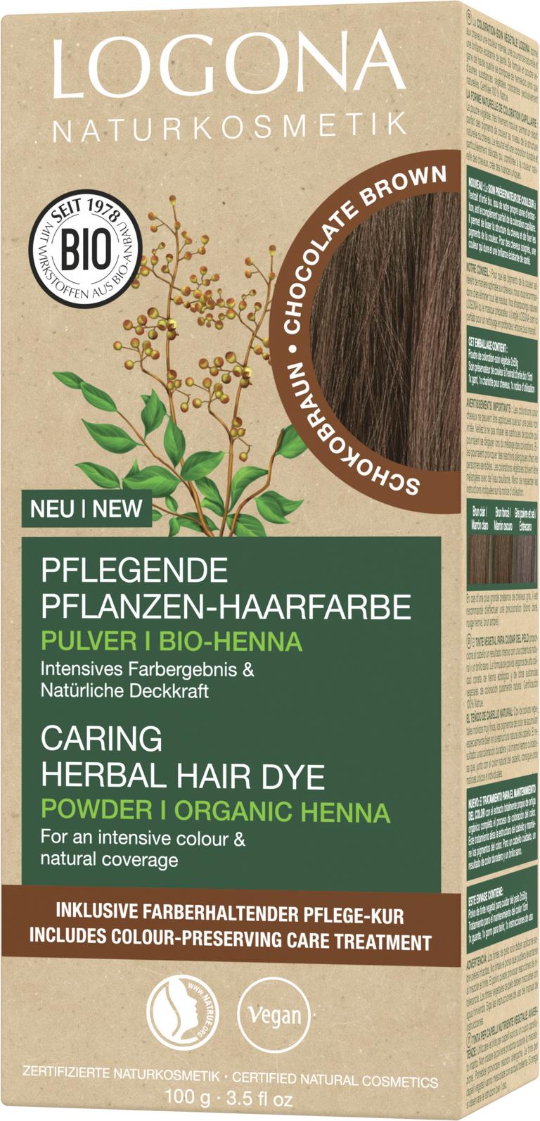 Logona Pflanzen-Haarfarbe Pulver Schokobraun 100g