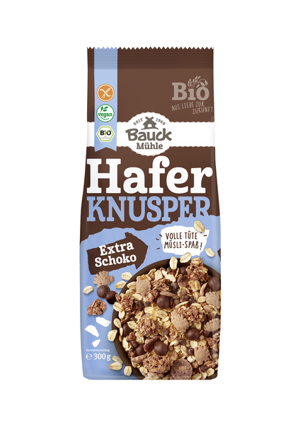 Bauck Mühle Hafer Knusper Müsli Schoko glutenfrei 300 g